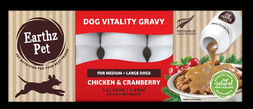 Earthz Pet Vitality Gravy Dog Large Cranberry Chicken 5 x 50ml