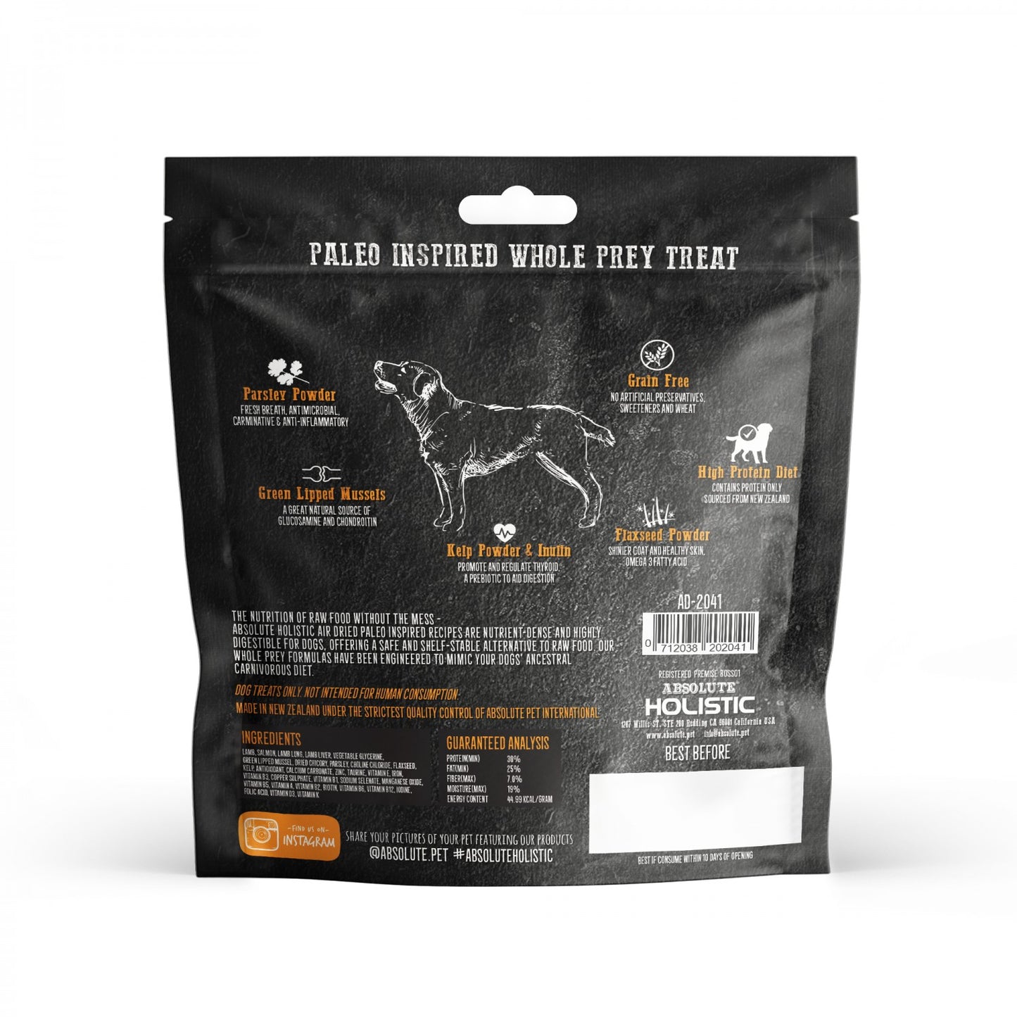 Absolute Holistic Air Dried Dog"Surf & Turf" Lamb & Salmon 200gm