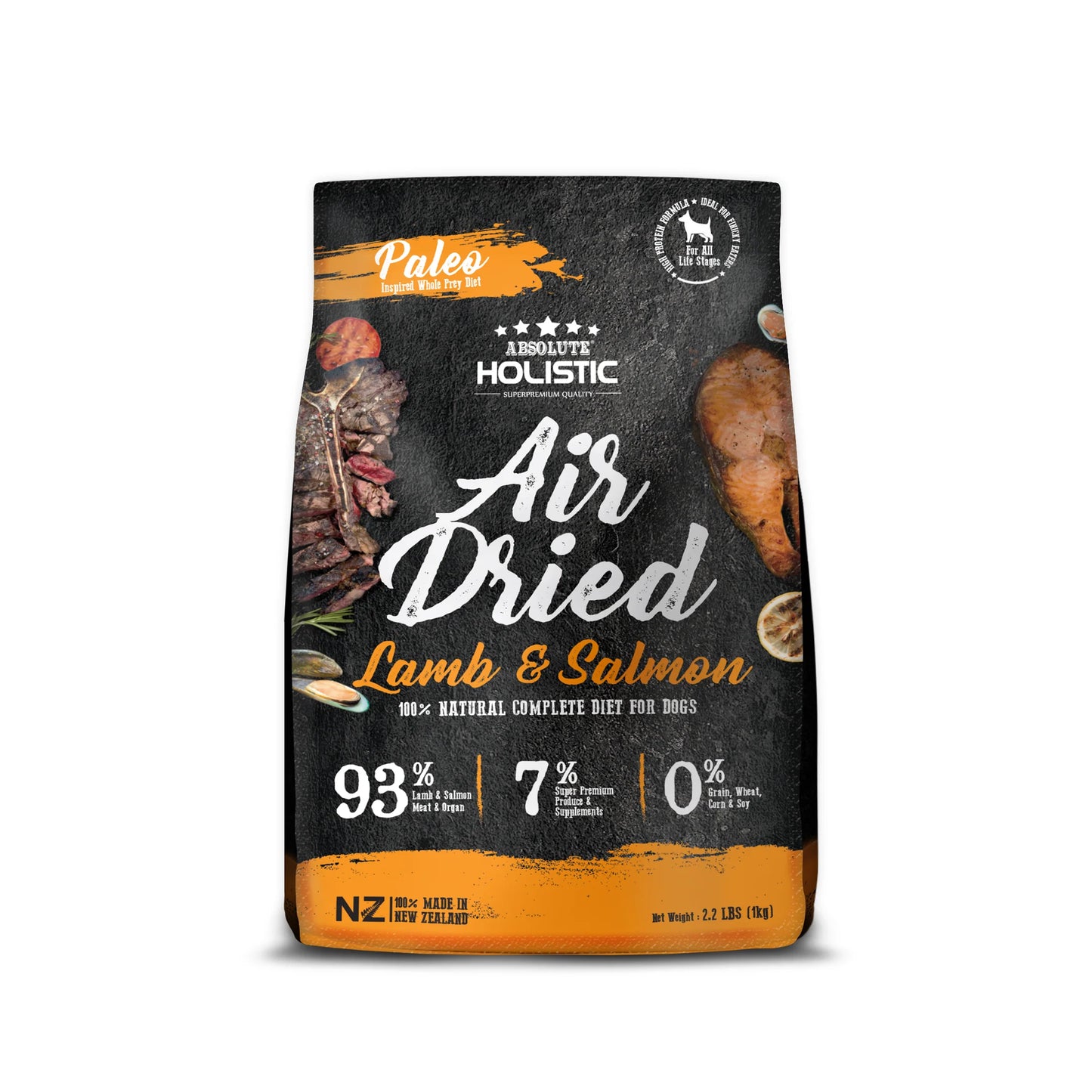 Absolute Holistic Air Dried Dog Food Lamb & Salmon 1kg Bag