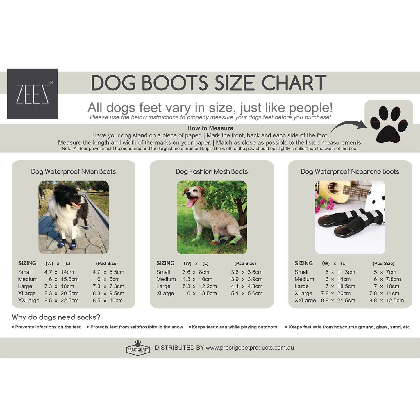 Zeez Waterproof Dog Boots Black 6.6×7.8 cm
