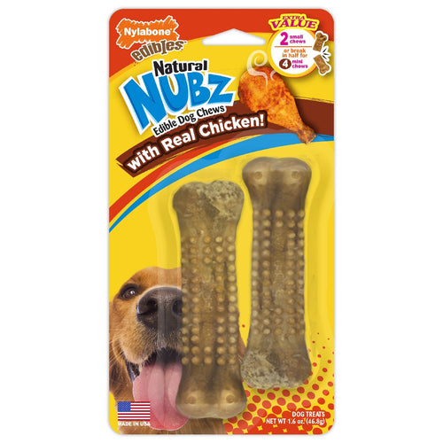 Nylabone Nubz Chicken/Bacon Small on Card 2 pack