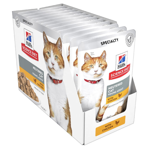 Pack of 12 Science Diet Cat Adult Neutered Chicken 85G Pouch
