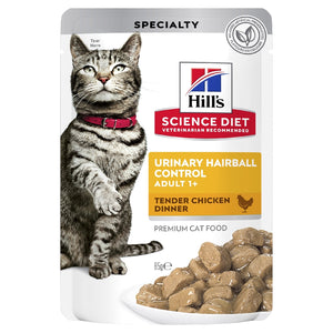 Science Diet Cat Adult Urinary Hairball Control Chicken 85g Pouch