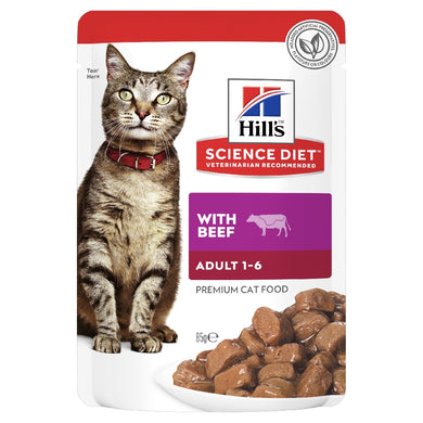 Science Diet Cat Adult Beef 85g Pouch