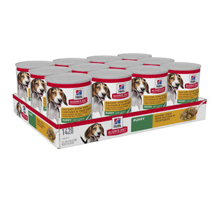 Pack of 12 Science Diet Dog Puppy Savour Stew Chicken Can 363g