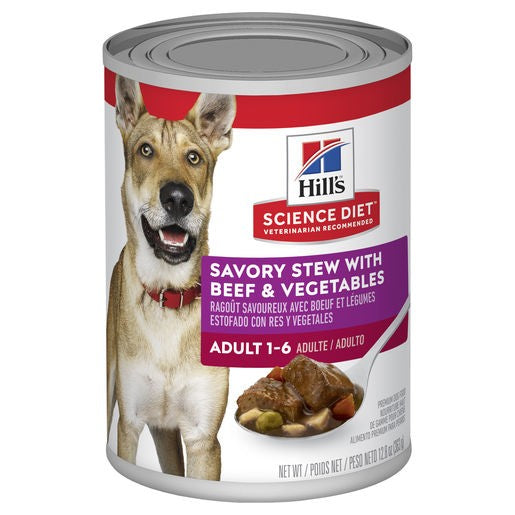Science Diet Dog Adult Savoury Stew Beef 363g Can