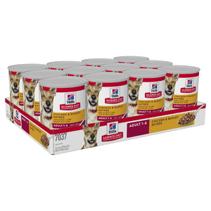 Pack of 12 Science Diet Dog Adult Chicken 370g can