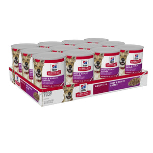 Pack of 12 Science Diet Dog Adult Beef 370g can