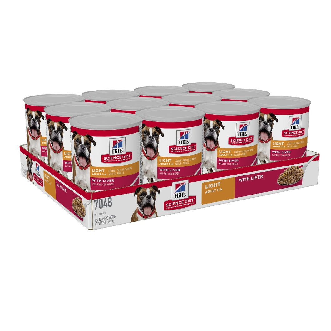 Pack of 12 Science Diet Dog Adult Light 370g can