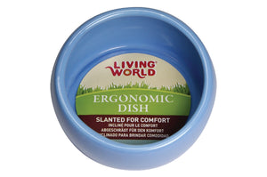 Living World Large Blue Ergonomic Ceramic Dish