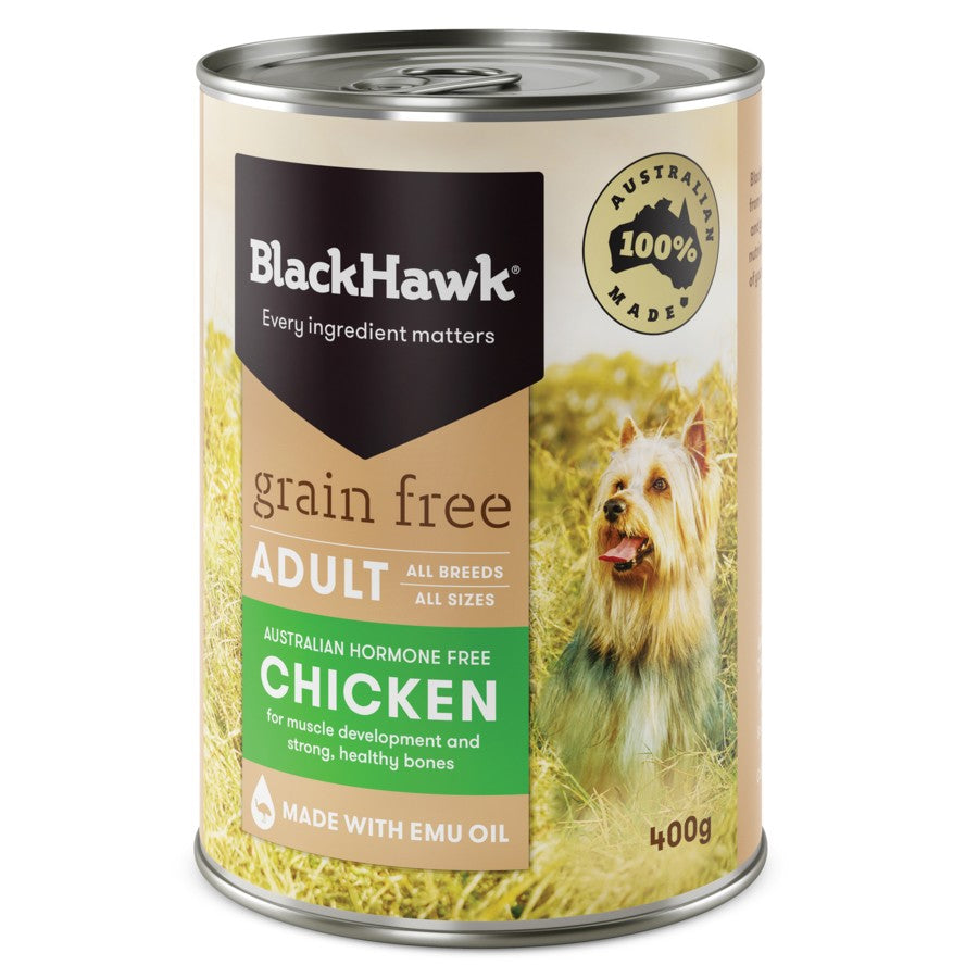 Pack of Black Hawk Grain Free Chicken Can 400G
