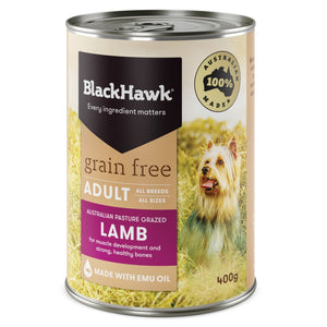 Pack of Black Hawk Grain Free Lamb Can 400G