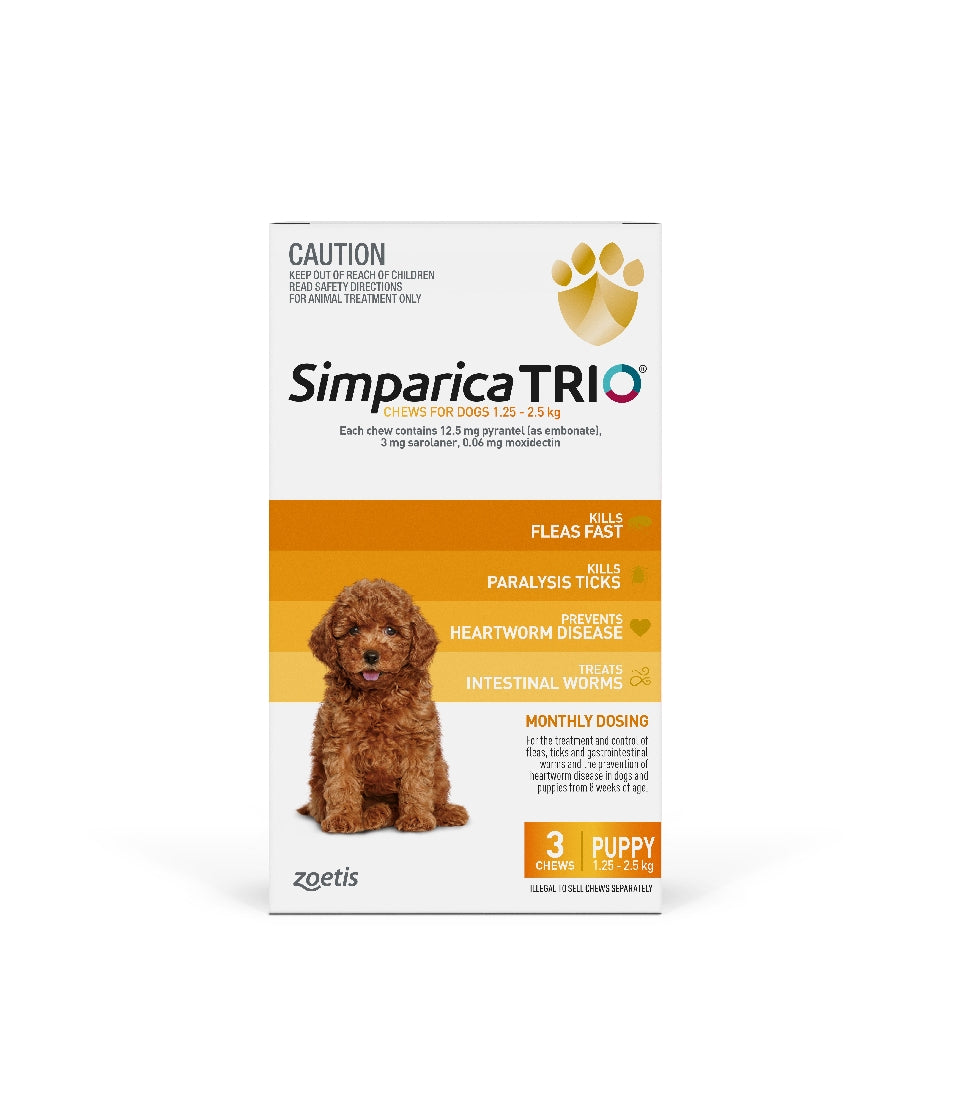 Simparica Trio 1.3-2.5Kg 3 Pack