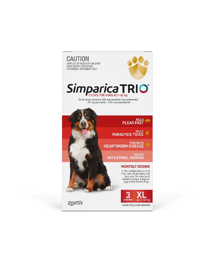 Simparica Trio 40.1-60kg (Red) 3 Pack