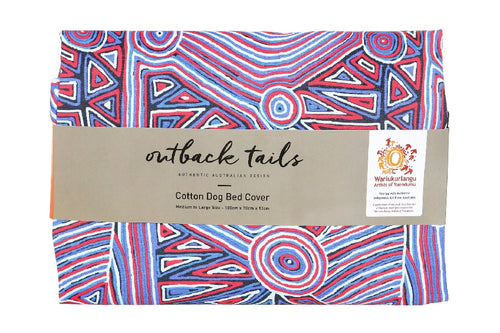 Outback Tails Bed Cover - Digging For Truffles (Blue & Red)