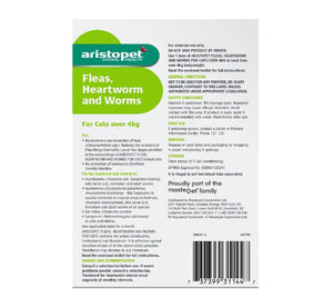 Aristopet Flea Heartworm & Worm Cats Over 4Kg