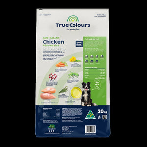 True Colours Adult Chicken & Brown Rice 20kg *Instore Pick Up or Local Delivery Only*
