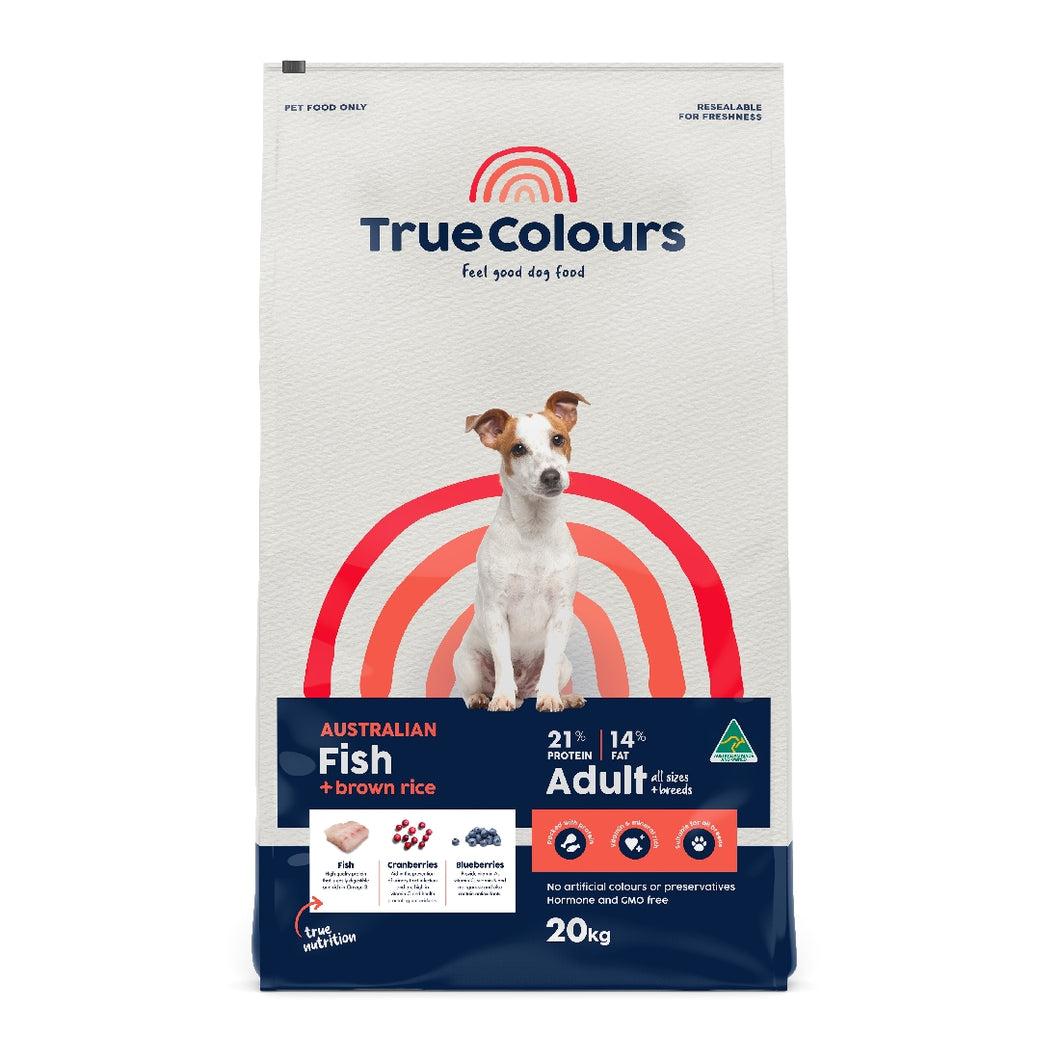 True Colours Adult Fish & Brown Rice 20kg *Instore Pick Up Or Local Delivery Only*