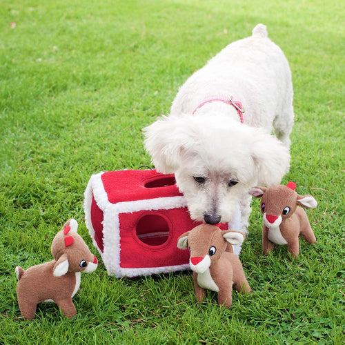 Christmas Burrow Interactive Dog Toy - Reindeer Pen by Zippy Paws