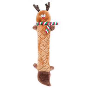 Zippy Paws Jigglerz Shakeable Crinkly Low-Stuffing Dog Toy - Reindeer