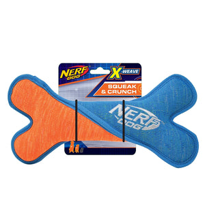 Nerf - X Weave Squeak Twist Bone - Blue/Orange 24cm