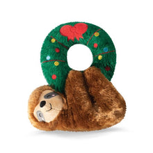 Sloth Hanging From A Wreath Plush Dog Toy