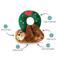 Sloth Hanging From A Wreath Plush Dog Toy