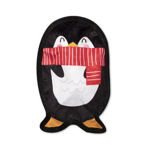 Holiday Penguin Durable Plush Dog toy