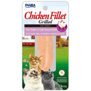 Inaba Cat Treat Grilled Chicken Fillet Extra Tender in Crab Flavoured Broth