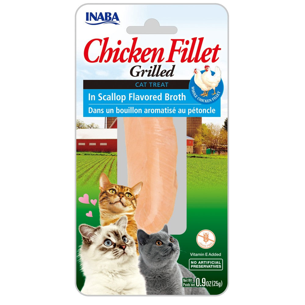 Inaba Cat Treat Grilled Chicken Fillet In Scallop Flavored Broth