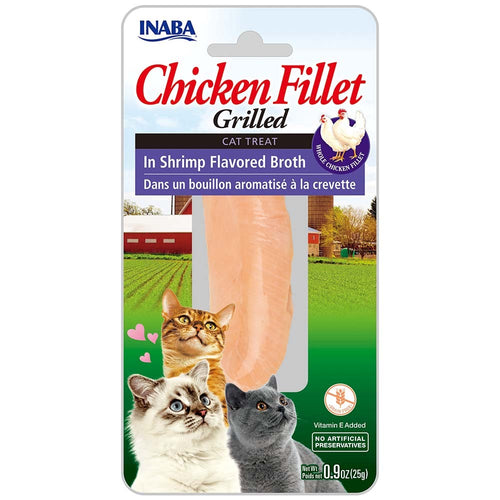 Inaba Cat Treat Grilled Chicken Fillet in Shrimp Flavored Broth