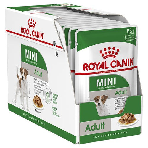 Pack of 12 Royal Canin Dog Mini Adult 85g Pouches