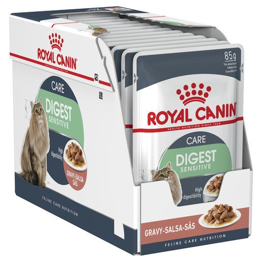 Pack of 12 Royal Canin Cat Digest Sensitive Gravy 85g Pouches