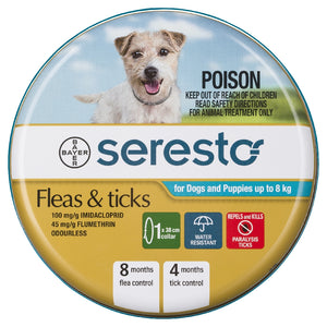 Advantage Seresto Flea & Tick Collar For Dogs And Puppies Up To 8kg - 1 Pack