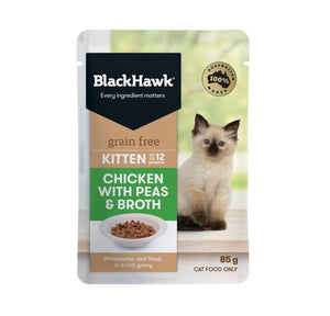 Black Hawk Feline Kitten Chicken 85G Pouch