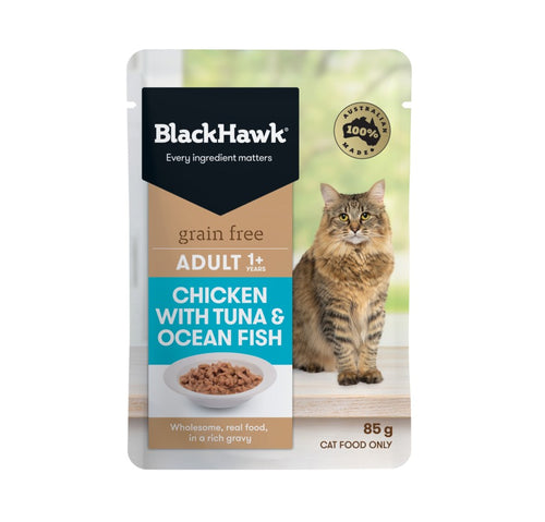 Black Hawk Feline Oceanfish & Tuna 85G Pouch