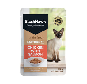 Black Hawk Feline Senior Salmon 85G Pouch