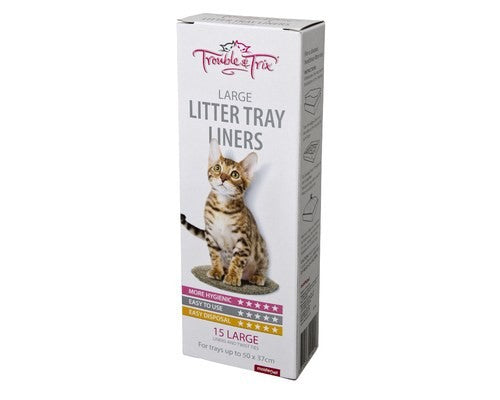 Trouble & Trix Litter Liners Large 15 Pack