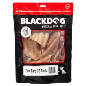 Black Dog Cow Ears - 10 Pack