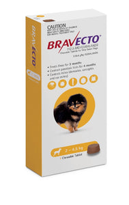Bravecto Flea & Tick 2-4.5Kg 1 Pk Chewable