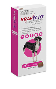 Bravecto Flea & Tick 40-56Kg 1 Pk Chewable