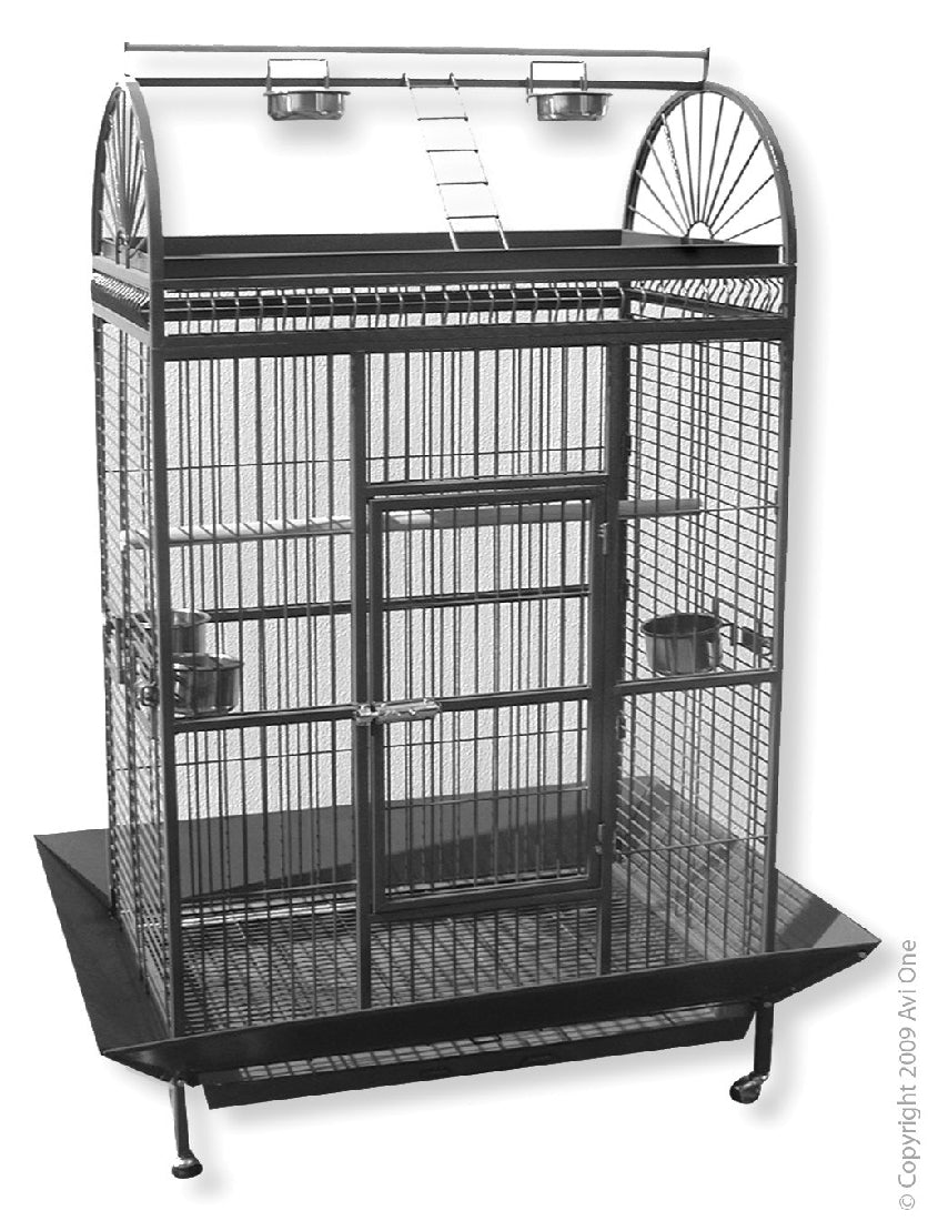 Avi One Parrot Cage 212 Silver Black 2Ctns/Cage (122 W X 82 L X 179Cm H)