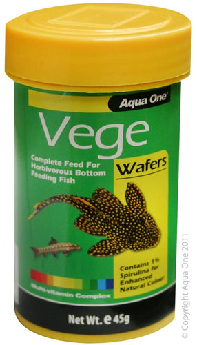 Aqua One Algae Wafers 45G for Bottom Feeding Fish such as Pleco's