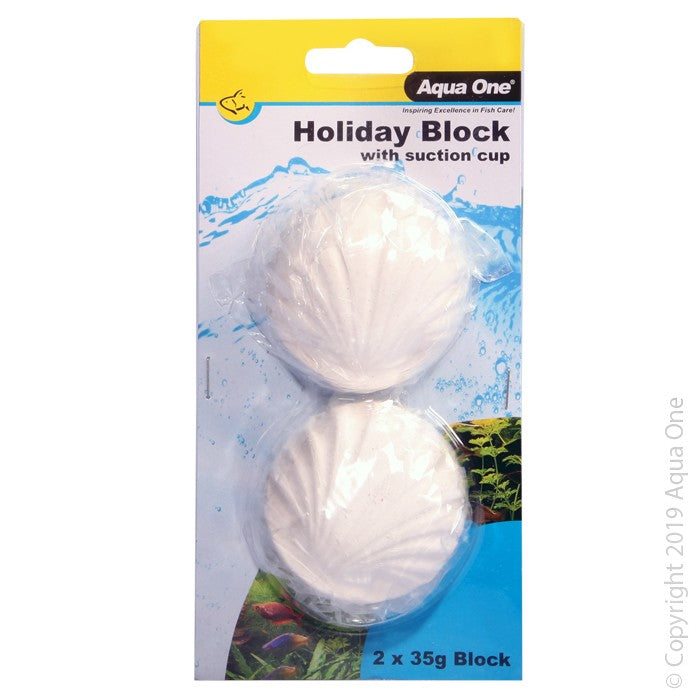 Aqua One Block Holiday Fish Food with suction Cup 2 X 35G