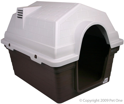 Pet One Plastic Kennel Large Chocolate *Available in store or free local deliver only*