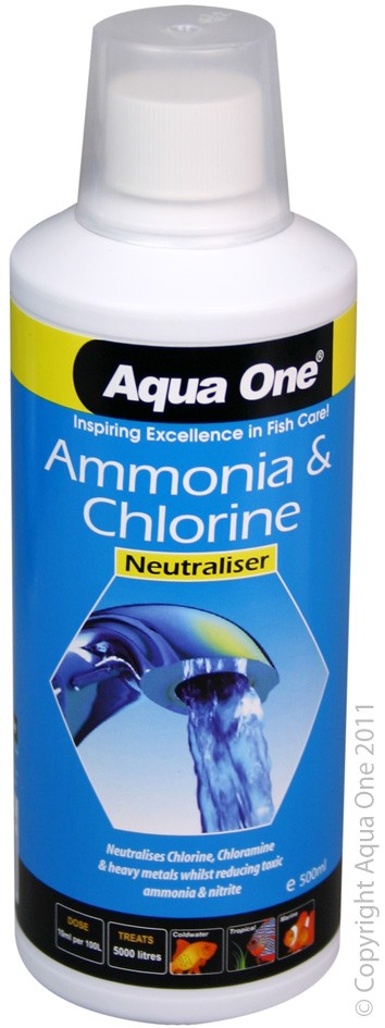 Aqua One Ammonia Remover Chlorine Neutraliser 500ml Treatment