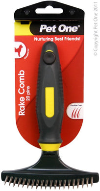 Pet One Grooming Detangler Rake Comb 20 Pins Premium Handle