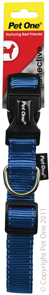 Pet One Nylon Reflective Adjustable Collar 25Mm 40Cm - 65Cm