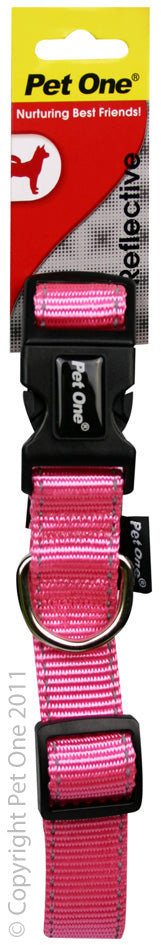 Pet One Nylon Reflective Adjustable Collar 25Mm 40Cm - 65Cm