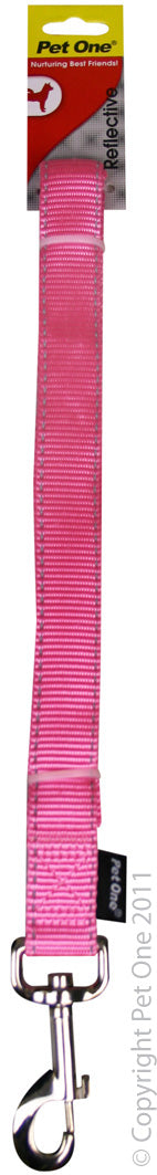 Pet One Leash Reflective Pink